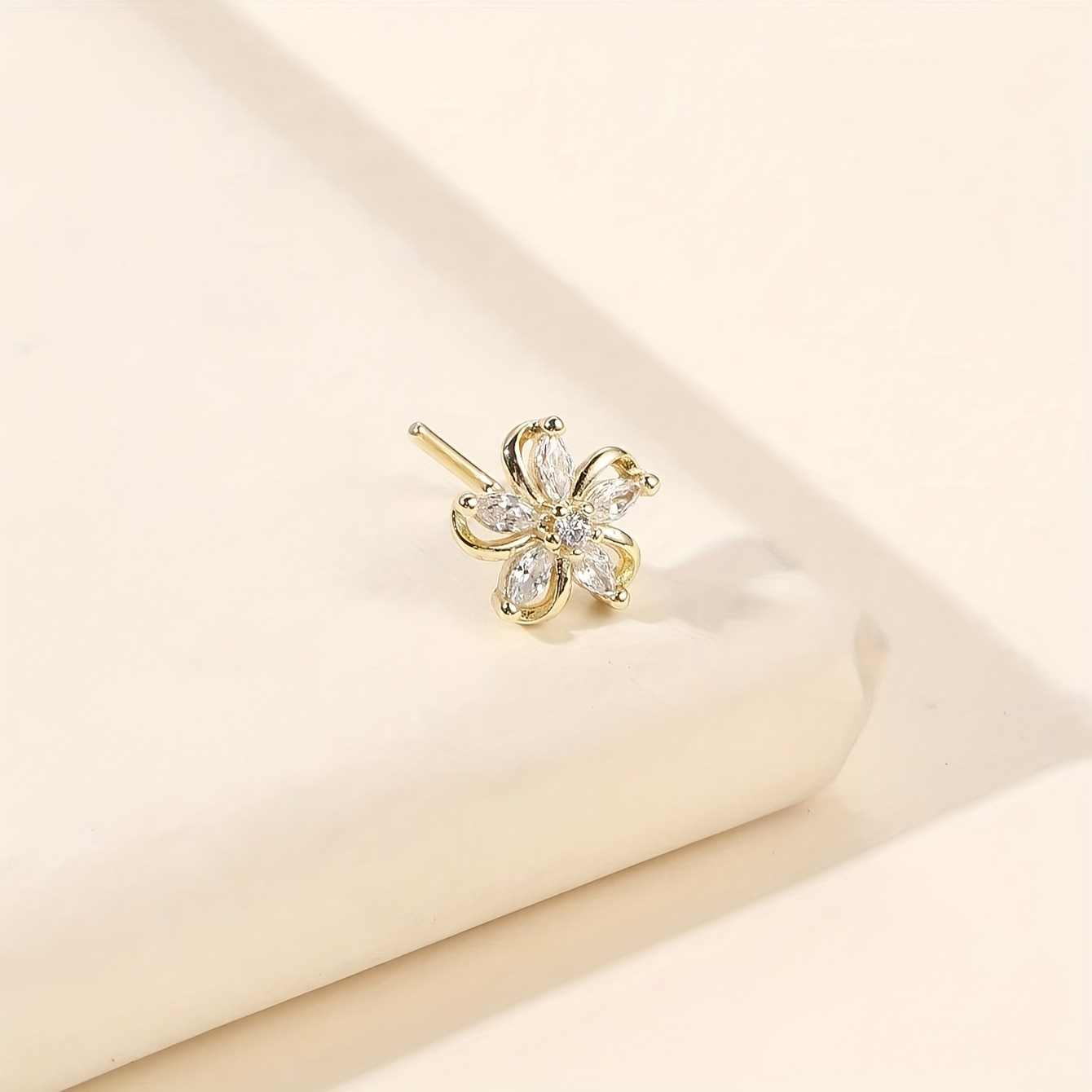 Golden Flower Nose Stud for Daily Wear